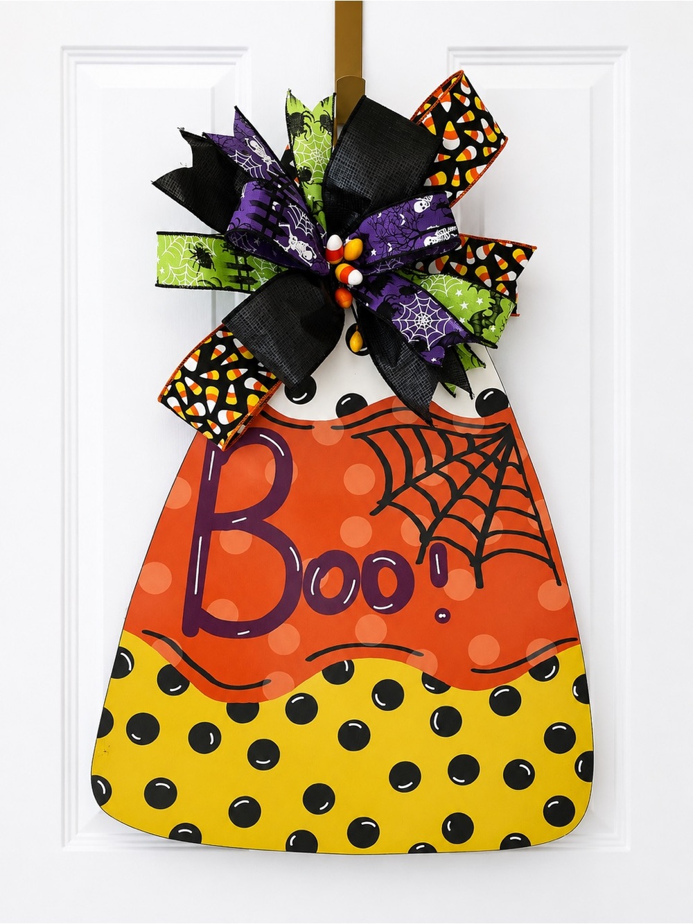 Halloween Candy Corn 'Boo' Halloween Wreath